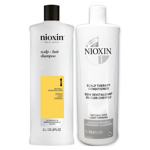 NIOXIN System 1 Cleanser 33.8oz & Scalp Therapy 33.8oz Duo Set