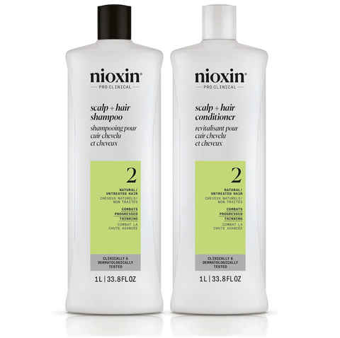 NIOXIN System 2 Cleanser 33.8oz & Scalp Therapy 33.8oz Duo Set