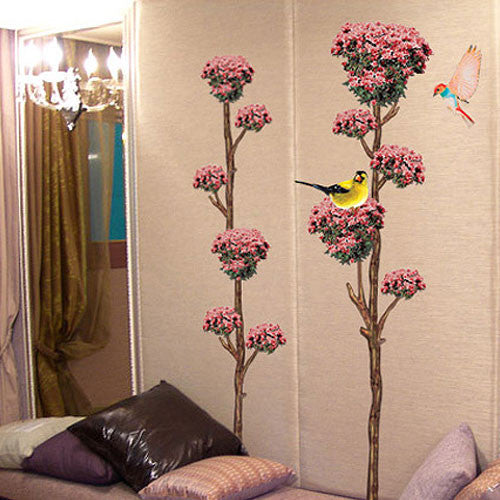 Wall Deco Sticker RED FLOWER TREE  229-CP045