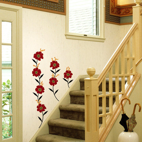 Wall Deco Sticker RED FLOWER  273-PS58059 (J)