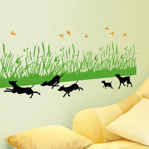 Wall Deco Sticker GRASS & DOGS  298-SS58224