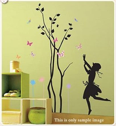 Wall Deco Sticker GIRL & BUTTERFLY  95-PS58076