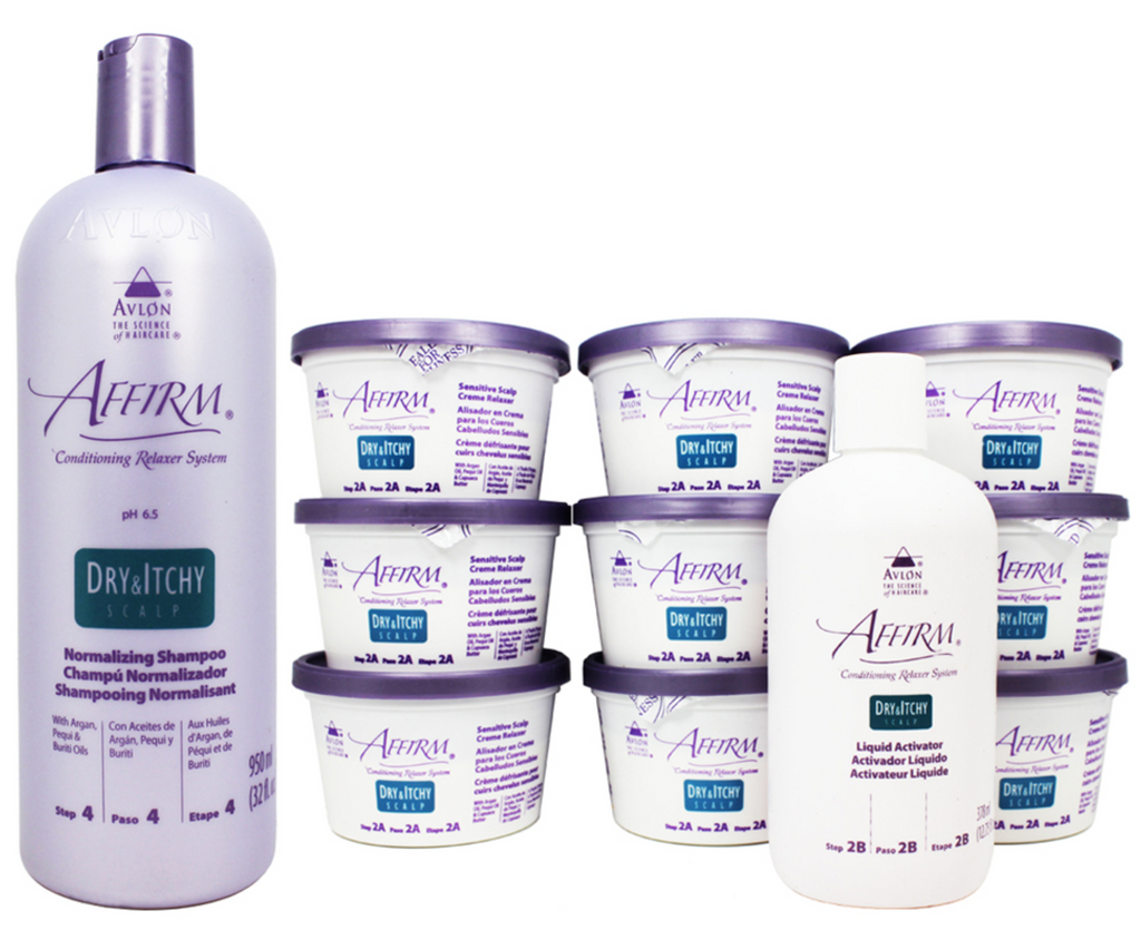 Avlon Affirm Dry and Itchy Scalp Sensitive Scalp Normalizing Shampoo & Relaxer 9 Kit 