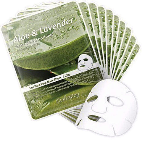 ELISHACOY Aloe & Lavender Eco Pure Pulp Mask  23g x 10pcs