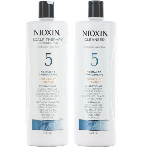 NIOXIN System 5 Cleanser 33.8oz & Scalp Therapy 33.8oz Duo Set