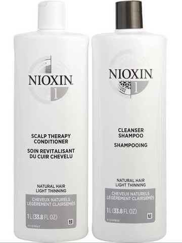 NIOXIN System 1 Cleanser 33.8oz & Scalp Therapy 33.8oz Duo Set
